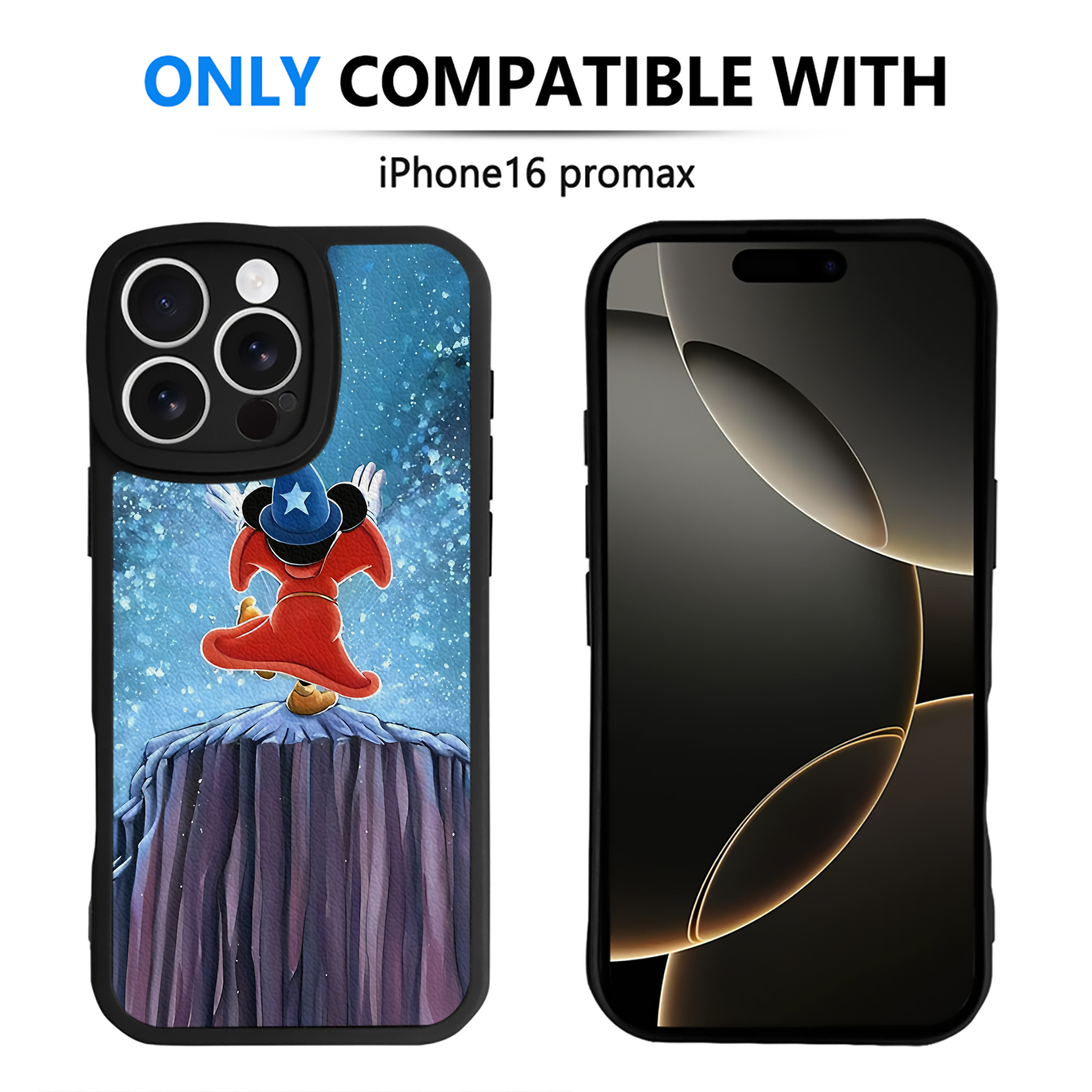 （画像用） ミッキーマウス Mickey Mouse 【iPhone 16シリーズ対応】シリコンスマホケース（レザー調） 材質：シリコン